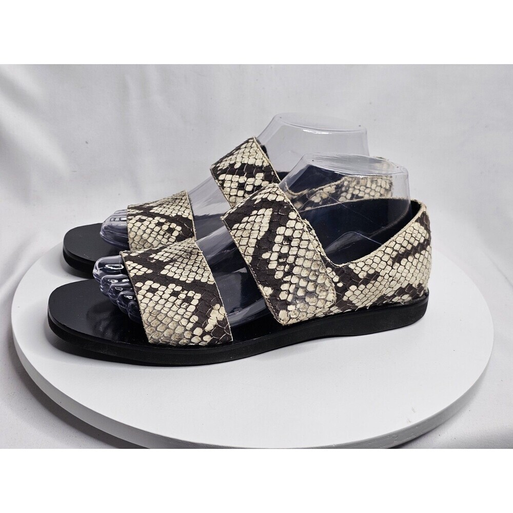 Vince Salina Python Snake Print Flat Strap Sandal… - image 1